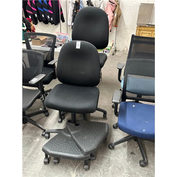 2-Black Adjustable Height Office Stools - 2 X $