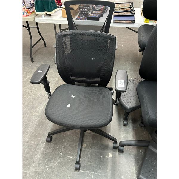 2-Black Secretarial Armchairs - 2 X $