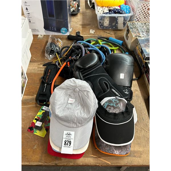 Ball Caps, Kick Box Gloves, Exercise Stretchers w/Video
