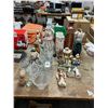 Image 1 : Asst. Figurines, Vases, Sea Shells, Lighted House, Pressed Crystal Bowls, Candlesticks