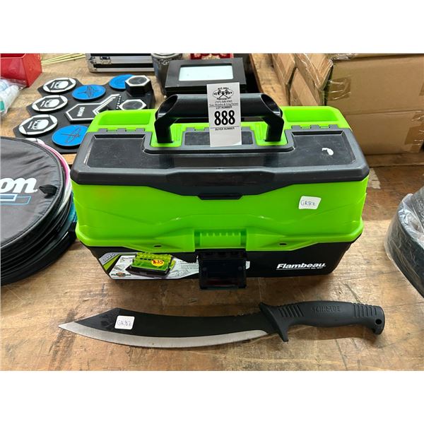 Tackle Box w/Tackle, Large Knife