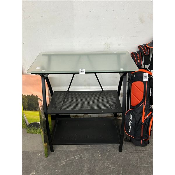 Black w/Opaque Top Electronics Rack