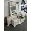 Image 1 : Contemporary Bone Dresser/Miiror/2 Nightstand Set