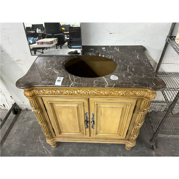 Ornate Marble Top Vanity - No Sink