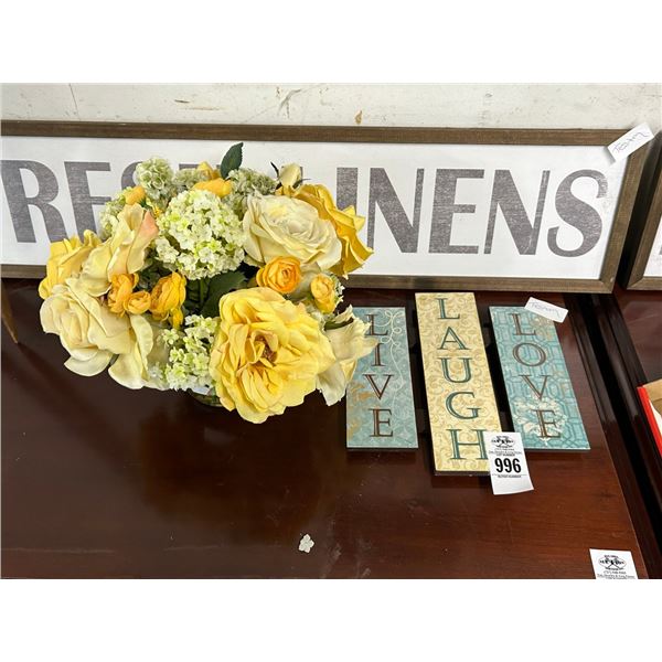 Silk Floral Centerpiece, Wall Inspirations