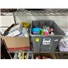 Image 1 : Bins 2 w/Drying Rack, Magazines, Linens, Kitchen Items