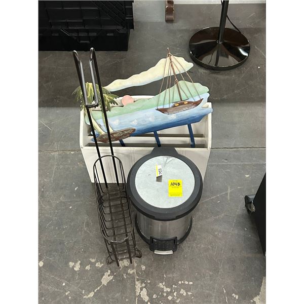 Waste Can, Tropical Towel Hook, Magazine Rack