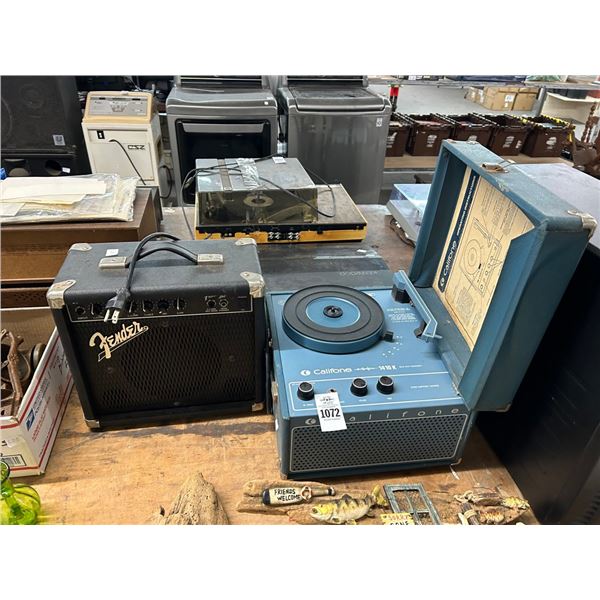 Calaphone Turntable, Fender Amp