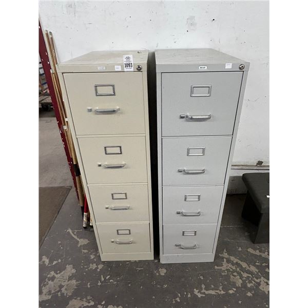 Beige/Grey 4 Drawer File Cabinets - 2