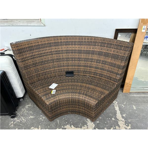 Wicker Corner Patio Bench - No Pad