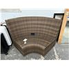 Image 1 : Wicker Corner Patio Bench - No Pad