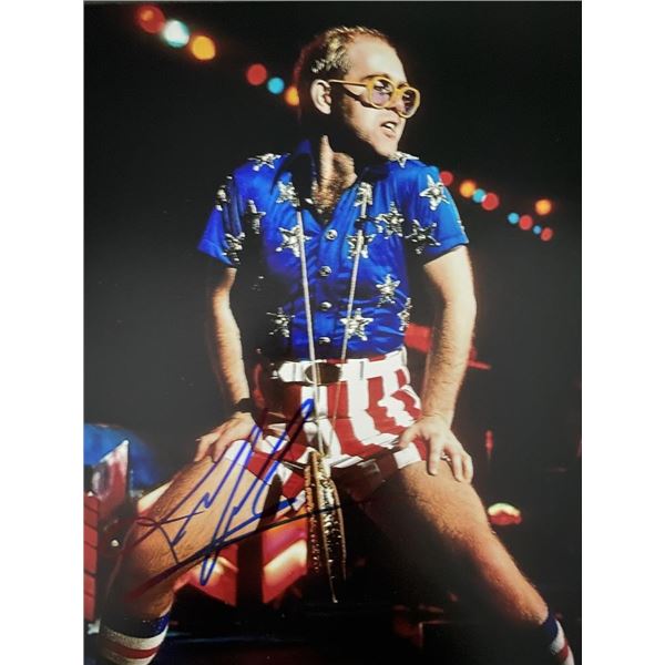 Elton John signed photo