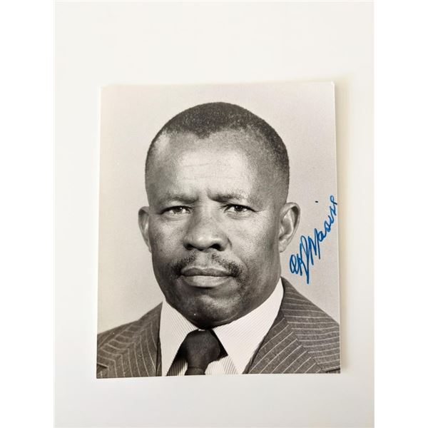 Botswana President Quett Masire signed photo card