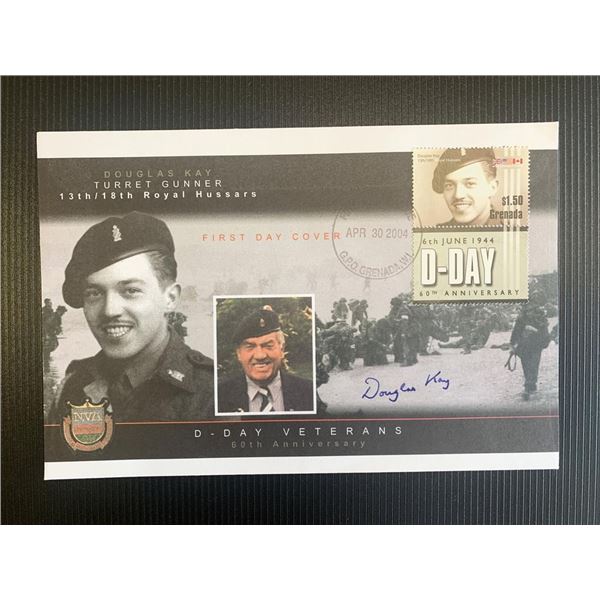 World Wat II D Day Gunner Douglas Kay signed first day cover