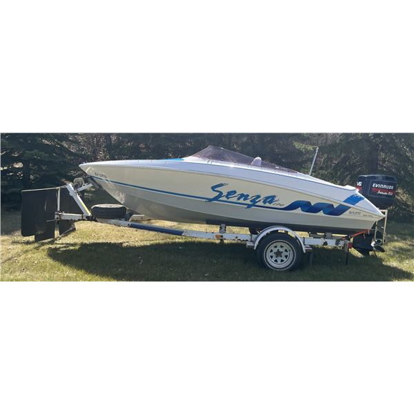 1993 SENZA 170 SKI BOAT AND TRAILER