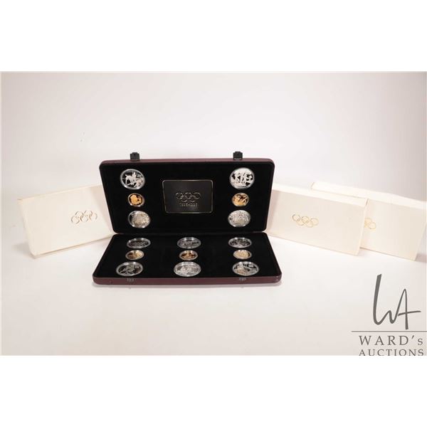 Impressive 1896-1996, 100th anniversary of the Olympic games, fifteen coin gold and silver set, issu