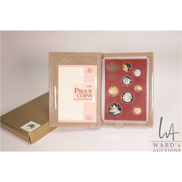 1988 Royal Australian Mint proof coin set, in presentation case with box