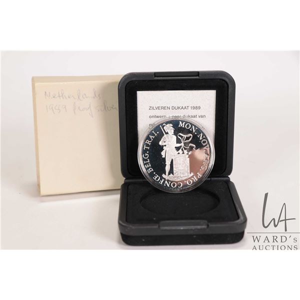 1989 Netherland silver ducat in .873 silver with presentation case and certificate