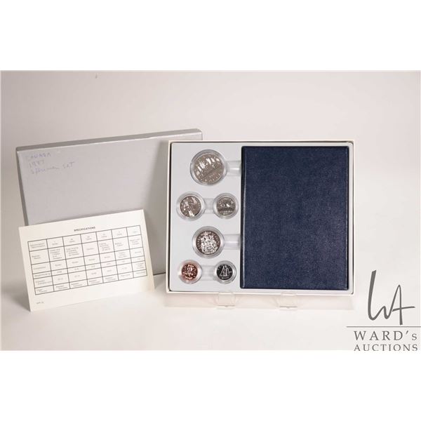 1987 Royal Canadian Mint specimen set with folio and box