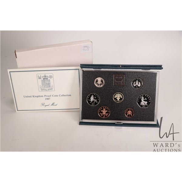 1987 Royal Mint United Kingdom proof coin set, in presentation case with certificate