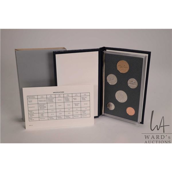 1989 Royal Canadian Mint Canadian proof coin set, in presentation case with certificate