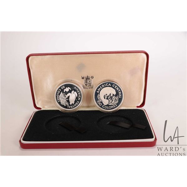 1974 Royal Mint two coin collector sets including "Republica de Costa Rica", 50 colones and 100 colo