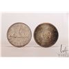 Image 1 : Two Canadian silver dollars including 1959 and 1964