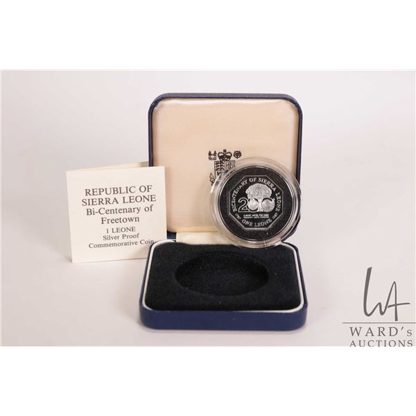 1987 Royal Mint Republic of Sierra Leone bi-centennial commemorative 1 Leone .925 silver coin with p