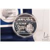 Image 3 : 1986 "Aruba" 25 florin .925 silver coin in presentation case with certificate, issued in 1995 to com