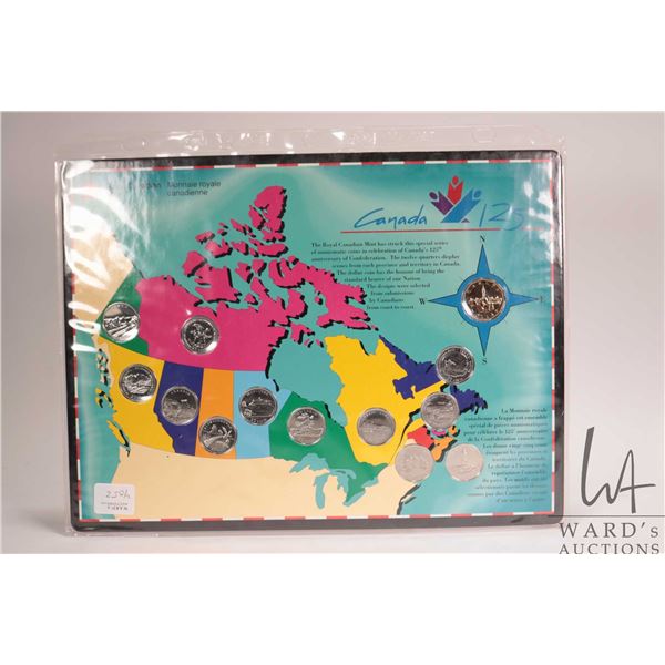 1992 Royal Canadian 125th anniversary of Confederation ten provincial and two territorial quarter co