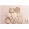 Image 2 : Eight Canadian fifty cent coins including 1964 and seven 1966