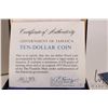 Image 4 : 1975 Franklin Mint "Jamaica" $10 sterling coin with presentation box and certificate (42.11 grams of