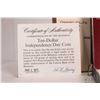 Image 4 : 1975 Franklin Mint "Independence Coin of the Bahamas" $10 coin in sterling silver, includes presenta