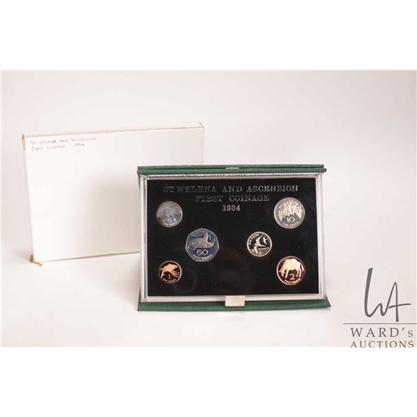 1984 Royal Mint "St. Helena and Ascension" first coinage mint set in presentation box