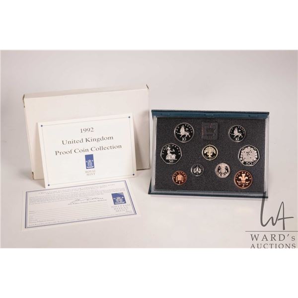 1992 Royal Mint "United Kingdom Proof Coin Collection" with presentation box and certificate