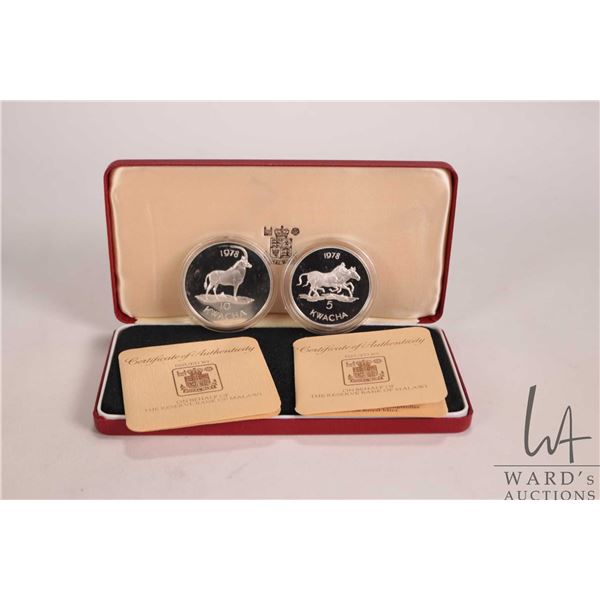 1978 Royal Mint double coin collector set "Reserve Bank of Malawi" including 5 Kwachi and 10 Kwachi 