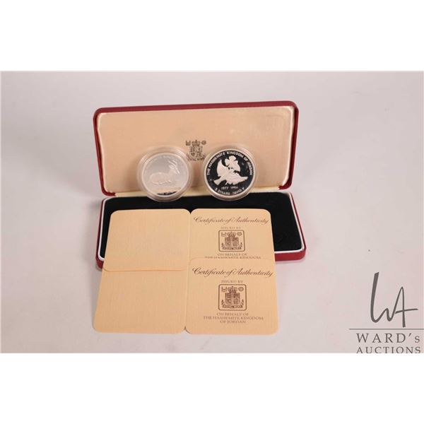 1977 Royal Mint double coin collector set "The Hashemite of Jordan" including 2.5 and 3 Dinars in .9
