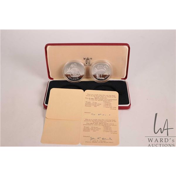 1977 Royal Mint double coin collector set "The Republic of the Gambia" including 20 and 40 Dalasis i
