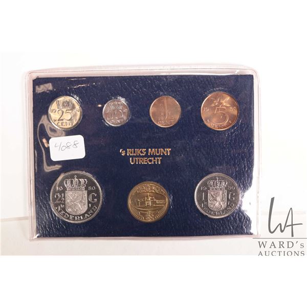 1980 Rijks Munt Utrecht Netherlands Mint coins in cardboard holder