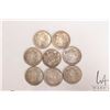 Image 1 : Eight Canadian fifty cent coins including 1950, 1951, 1952, 1953, 1955, 1956, 1957 and 1958