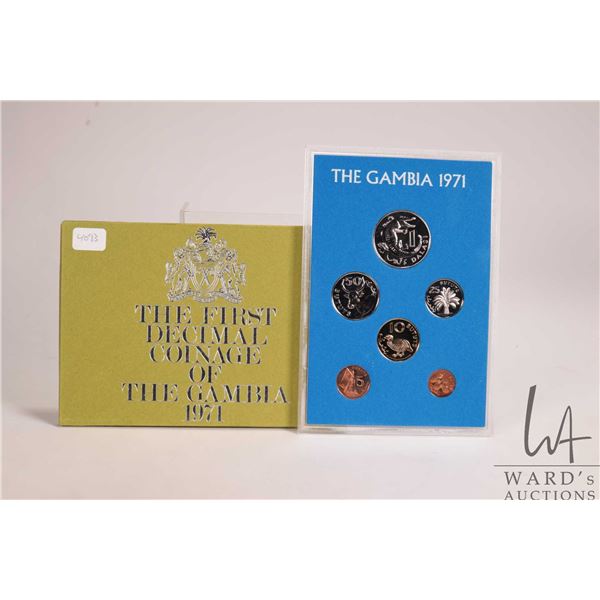 1971 Royal Mint "The Gambia" proof set in acrylic holder with cardboard wrap
