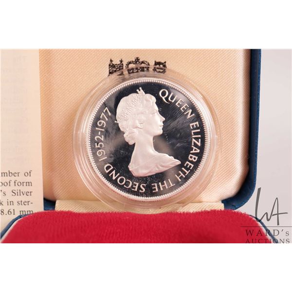 1977 Royal Mint "Tristan da Cunha" 25 pence sterling silver coin in presentation case with certifica
