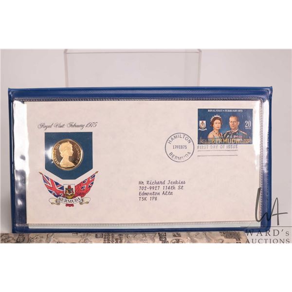 1975 Franklin "Bermuda" .900 proof 100 dollar gold coin to commemorative Royal Visit, February 1975,