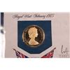 Image 2 : 1975 Franklin "Bermuda" First Day Cover and .900 proof 100 dollar gold coin to commemorative Royal V