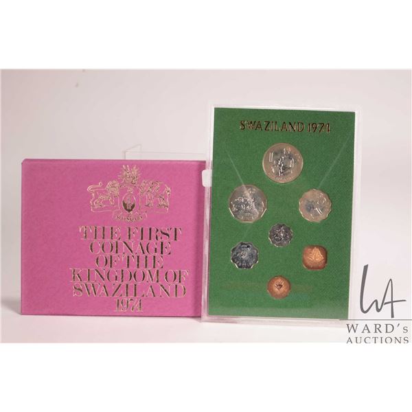 1975 Royal Mint "Swaziland" proof set in acrylic holder with cardboard wrap