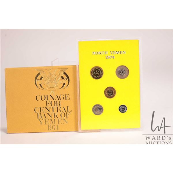 1974 Royal Mint "Central Bank of Yemen" proof set in acrylic holder with cardboard wrap