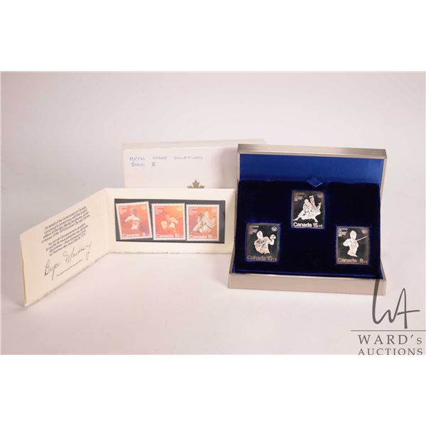 1976 Canada Post Montreal XXI Olympiad .999 fine silver stamp medallions, each with depiction of ath