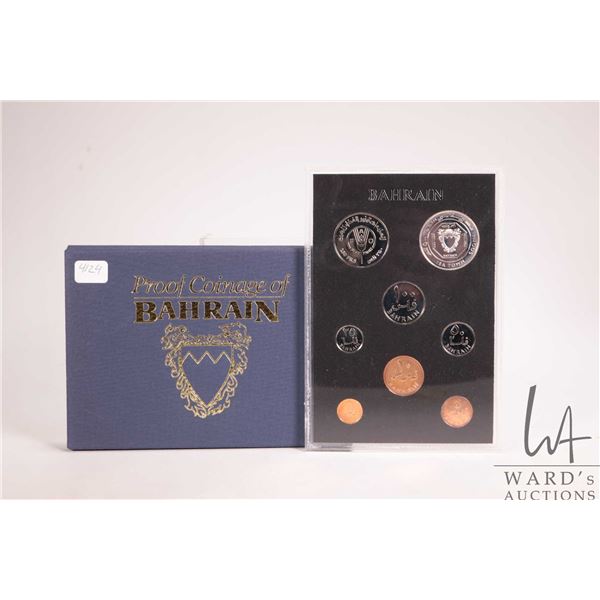 Royal Mint "Bahrain" commemorative 1388-1968 proof coin set in acrylic holder with cardboard wrap