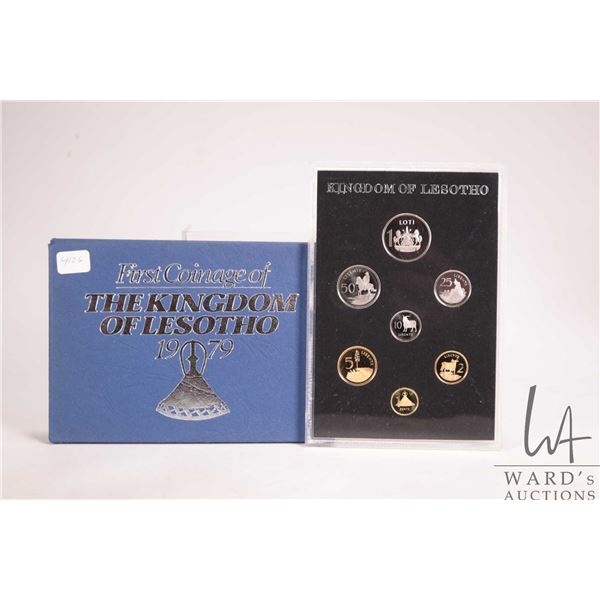 1979 Royal Mint "The Kingdom of Lesotho" proof coin set in acrylic holder with cardboard wrap