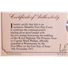 Image 5 : 1973 Princess Anne and Captain Phillips Royal Wedding first day cover in folio including sterling me